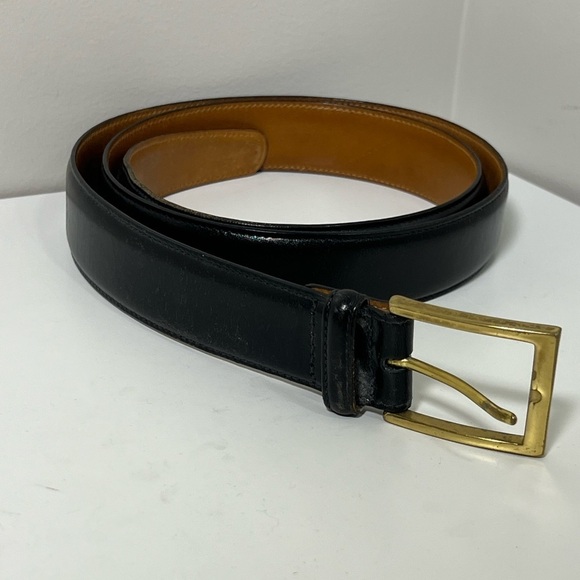 Brooks Brothers Belt Size 40 Made in USA Genuine Leather Full Grain Black Belt - Picture 1 of 11